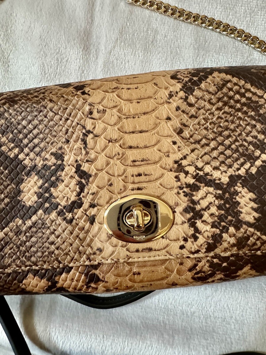 Coach NEW Mini Ruby Leather Python Embossed Crossbody Purse with