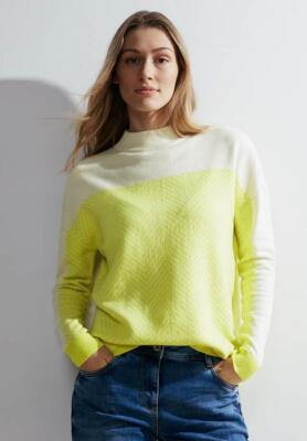 CECIl Rollkragenpullover mit Zick-Zack-Muster Sulphur Lime