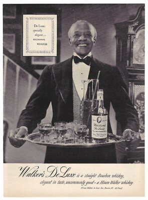 Walkers Bourbon Whiskey Print Ad Vintage Advertisement Elegant Uncommon 1952