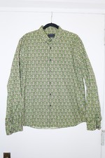 Prada Mens Floral Print Button Down Dress Shirt - Size 45 - Green
