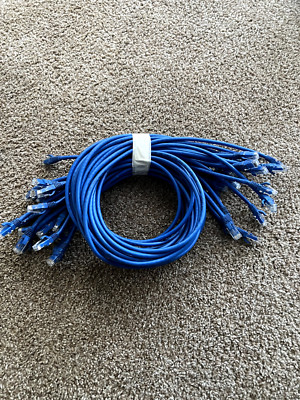 Lot of 25 C2G Cat6 RJ45 Unshielded Ethernet Network Patch Cable 3ft/0.9m - BLUE
