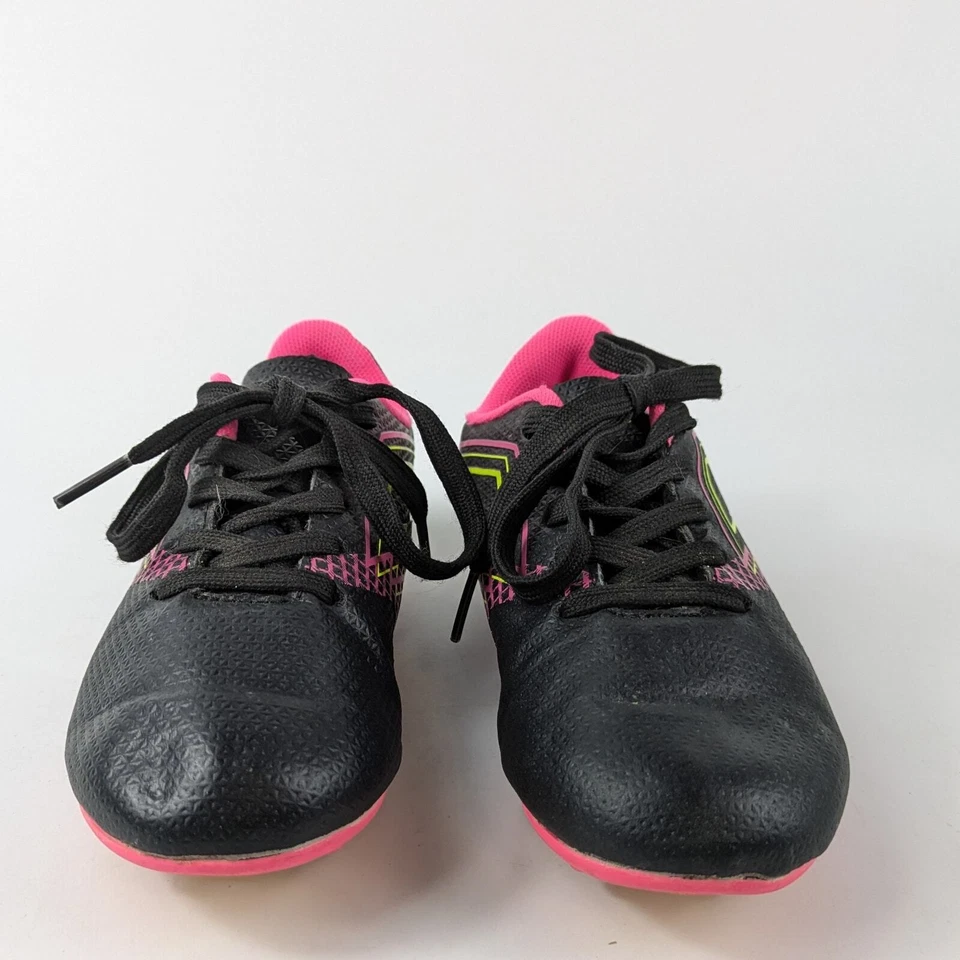 Girls Soccer Cleats Size 12 Lotto Forza Elite 3 JR Neon Pink Yellow 80s Bright - Image 2 of 4
