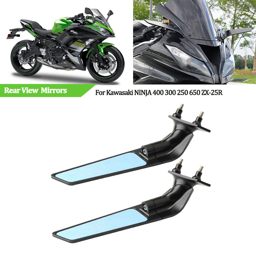 Rear View Wind Wing Mirrors For Kawasaki NINJA 400 300 250 650 ZX