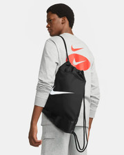 Image of NEW RETRO NIKE BRASILIA BACKPACK GYMSACK BLACK SPORT BAG MEDIUM