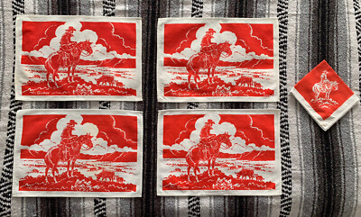 Cowboy on Range Vintage Tischset
