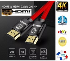 4K Câble HDMI 2.0 plaqué or tressé ULTRA FULL HD TV Console 3D 60Hz