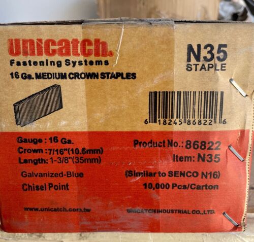 N35 - 1-3/16" Galv. Staples N Filo 7/16" Corona per Cavo Senco,Hitachi e Porter - Foto 3 di 3