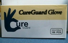 Cure Guard Vinyl Powder Free Gloves, Size L, Box of 100, FREE SHIPPING 
