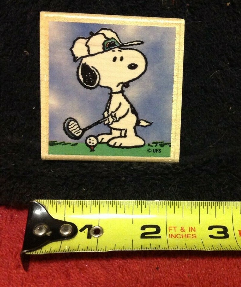 その他 SNOOPY Vintage RARE Stampabilities F1077 Golfing Snoopy Wooden Rubber