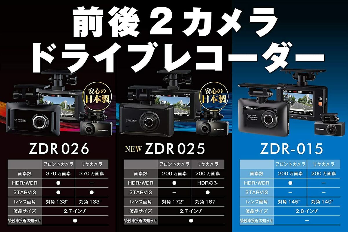 Comtech Drive Recorder ZDR-015 Front and Rear 2 Cameras Comtech Drive Recorder ZDR-015 Front and Rear 2 Cameras