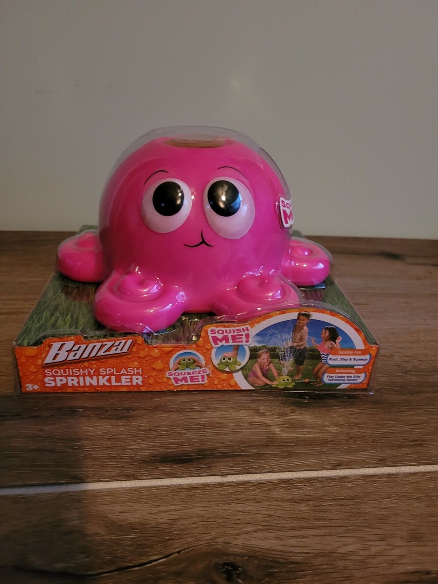 Banzai Squishy Splash Water Sprinkler Pink Octopus Squeezable