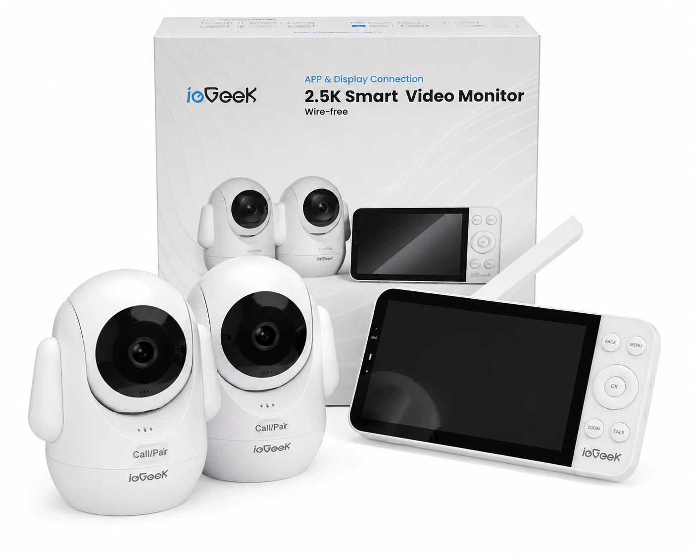 ieGeek 2.5K 4MP Baby Monitor 5.5" Dual Camera PTZ Night Vision Open Box
Opens in a new window or tab