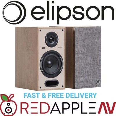 Elipson Horus 6B BT Aktiv Bluetooth Regallautsprecher Hellholz Paar