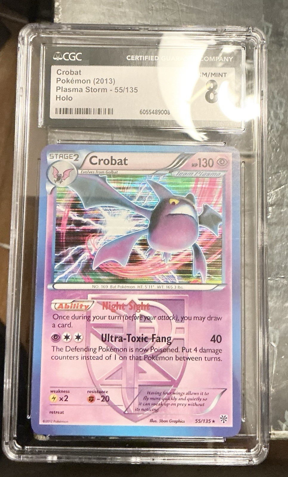 Pokemon TCG Crobat Team Plasma 55/135 Plasma Storm Holo