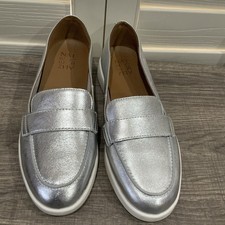 NATURALIZER Womens LUCY LOAFER Silver Slip On Comfort Sporty Shoes 9.5