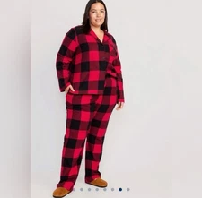 NWT 2PC Set Old Navy Women’s Flannel Pajama PJ Sleep Set Buffalo Plaid XXL 20