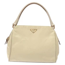 Prada Vintage Handbag Tessuto Beige Nylon Handbag Authentic