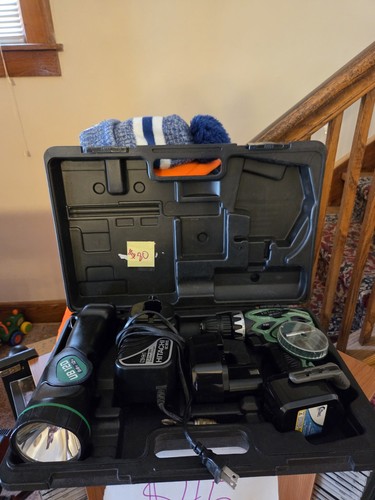 Hitachi 12V Cordless Power Tool Set w/ Hard Case, Charger, 2 New Batteries UB12D