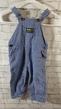 Vintage OshKosh Overalls Vestbak 24M Bibs Blue Pinstripe Made in USA Hickory