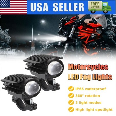 60W LED Motorcycle Headlight Yellow White Hi/Lo Spot Light Driving Fog Lamp ATV