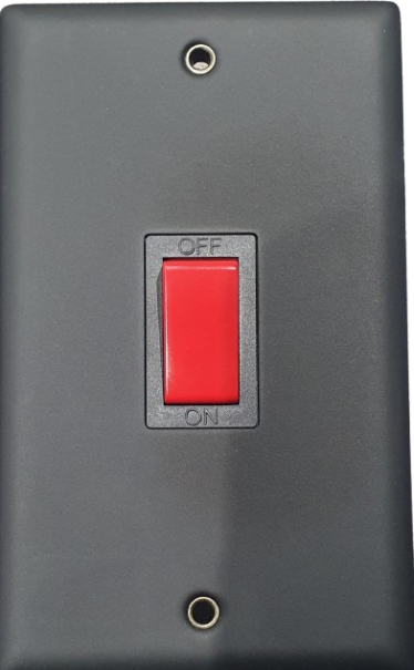 Volex Matt Black 45AMP Cooker Switch Vertical Switch  SF0018AMBK