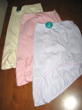 3 Pr. Vanity Fair Perfectly Yours Classic Cotton Briefs  Sz. 9  ( 2XL )  NWT