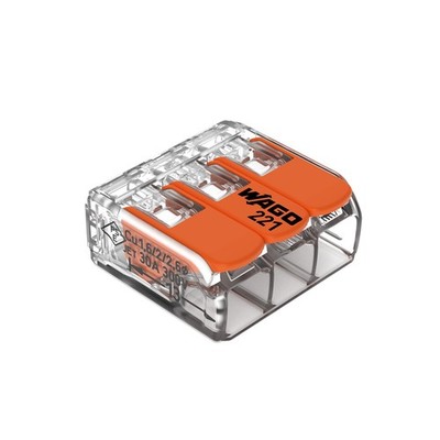 WAGO 221-613 Lever-Nuts  - 3-Conductor Compact Splicing Connectors for 10 AWG...