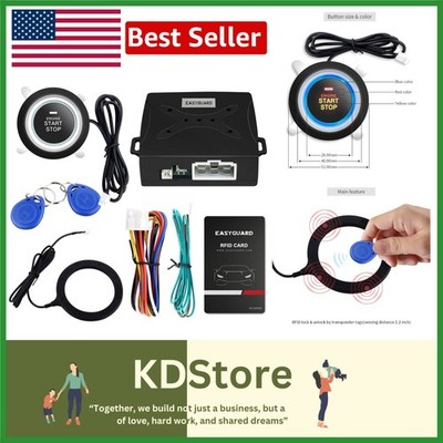 Easyguard Ec004 Smart Rfid Push Engine Start Button Kit & Keyless Go S
