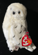 2006 Ty Beanie Baby Babies KNOWLEDGE The Snowy Owl Borders Books Exclusive 6"