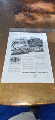 1944 Stewart Warner THE ADMIRAL Gauge AUTO PARTS Ad Flathead Ford Hotrod Racing 