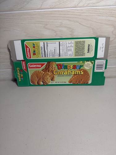 Dinosaur Grrrahams Cookie Box Empty Flat Vintage Grahams Cookies Rare