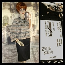 St. John Suit Size 12 INCREDIBLE w/ Orig Tags New Pristine 1495 Black Tan White