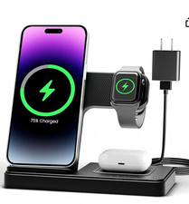 Wireless Charger iPhone Charging Station: 3 in 1 Charger Stand Multiple Devices