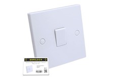 SHPELEC® Square Edge White 10A 1 Gang 2 Way Light Switch (3 Pack)