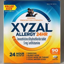 XYZAL Allergy 24hr Relief Tablets 90 Count  Exp 04/2028  NIB  FAST FREE SHIP 
