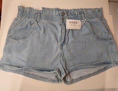 NWT Gogo Jeans High Rise Blue Jean Button/Zip Shorts w/Big Pockets Wmn's Sz 22