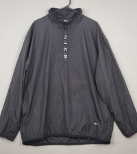 Vintage Nike Jacket Mens 2XL Black 1/4 Zip Pullover Windbreaker Swoosh 90s Y2K
