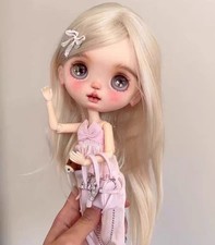 Blythe Doll Wigs 1/6 BJD Doll Hair Long Blonde Wig Soft Mohair Handmade Toy Gift