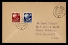 DR WHO 1951 GERMANY WURTTEMBERG EUTIN TO USA UPU ANIV COMBO FDC? M69208