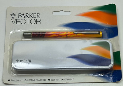 Seltener Parker Vector Lava Fire Tintenroller & Dose New old stock