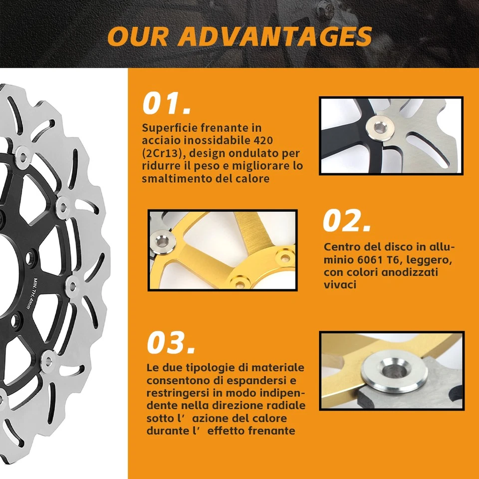 per Honda Dischi Freno Posteriori Anteriori VFR 800 F / Fi Interceptor 1998-2001 - Immagine 3 di 4