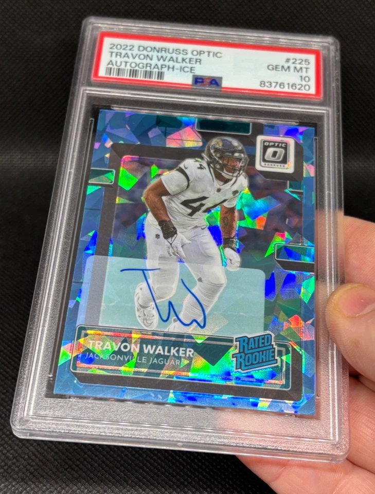 2022 Donruss Optic Travon Walker #225 Ice Prizm Auto  /15  rookie card RC PSA 10 - Image 2 of 4