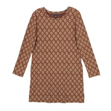 TOAD & CO Windmere II Dress Long Sleeve Brown Yellow All Over Print Tencel SMALL