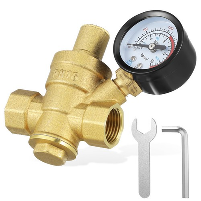 #ad Water Pressure Reducing Regulator Valve Adjustable Reducer Control $38.51
