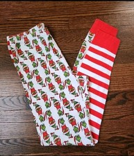 Hanna Andersson Adult Pajama Bottoms Striped Santa Grinch 100 Cotton XL