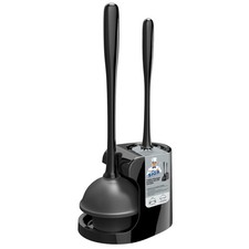 MR.SIGA Toilet Plunger and Bowl Brush Combo for Bathroom Cleaning, Black, 1 ...