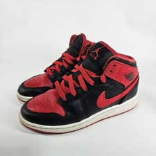 Jordan 1 Mid Alternate Bred 2022 GS Kids' Sz 4y Youth DQ8423-060 Red Black