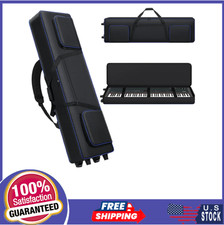 88 Key Keyboard Case With Wheels Portable Padded 88 Piano Case 53" x14"x7"