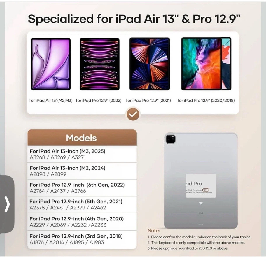 COOSTART Case with Keyboard for iPad Air 11” (M3/M2, 2025/2024) & iPad Pro 10.9” - Image 2 of 4