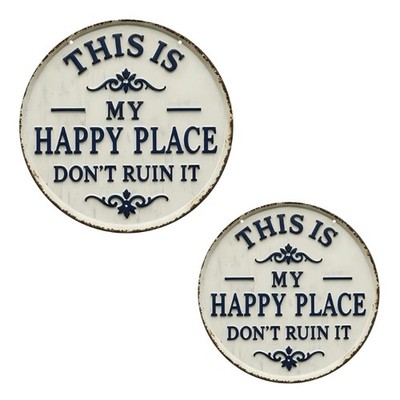 This Is My Happy Place Don t Ruin It Funny Garden Metal Sign Welcome Plaque Gift